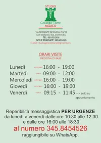 STUDIO MEDICINA DI BASE Dott. Gerardo Torre